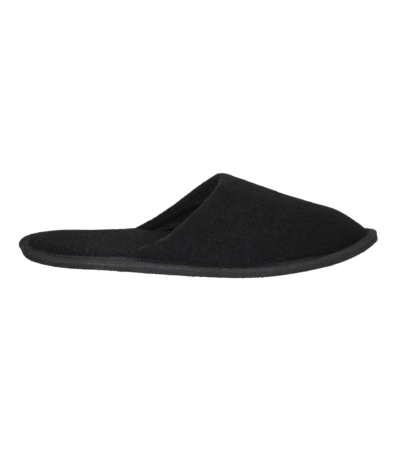 old cobbler men's cotton terry slippers, standard size (black, otbtsp1)