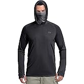 isnowood Sun Shirt UPF 50+ Men's Fishing Long Sleeve UV Protection Hoodie Hiking Rash Guard Swimming Running