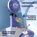 Jsdoin Handheld USB Rechargeable Fan 5 Speeds 5000mAh LED Display WathetBlue view 3