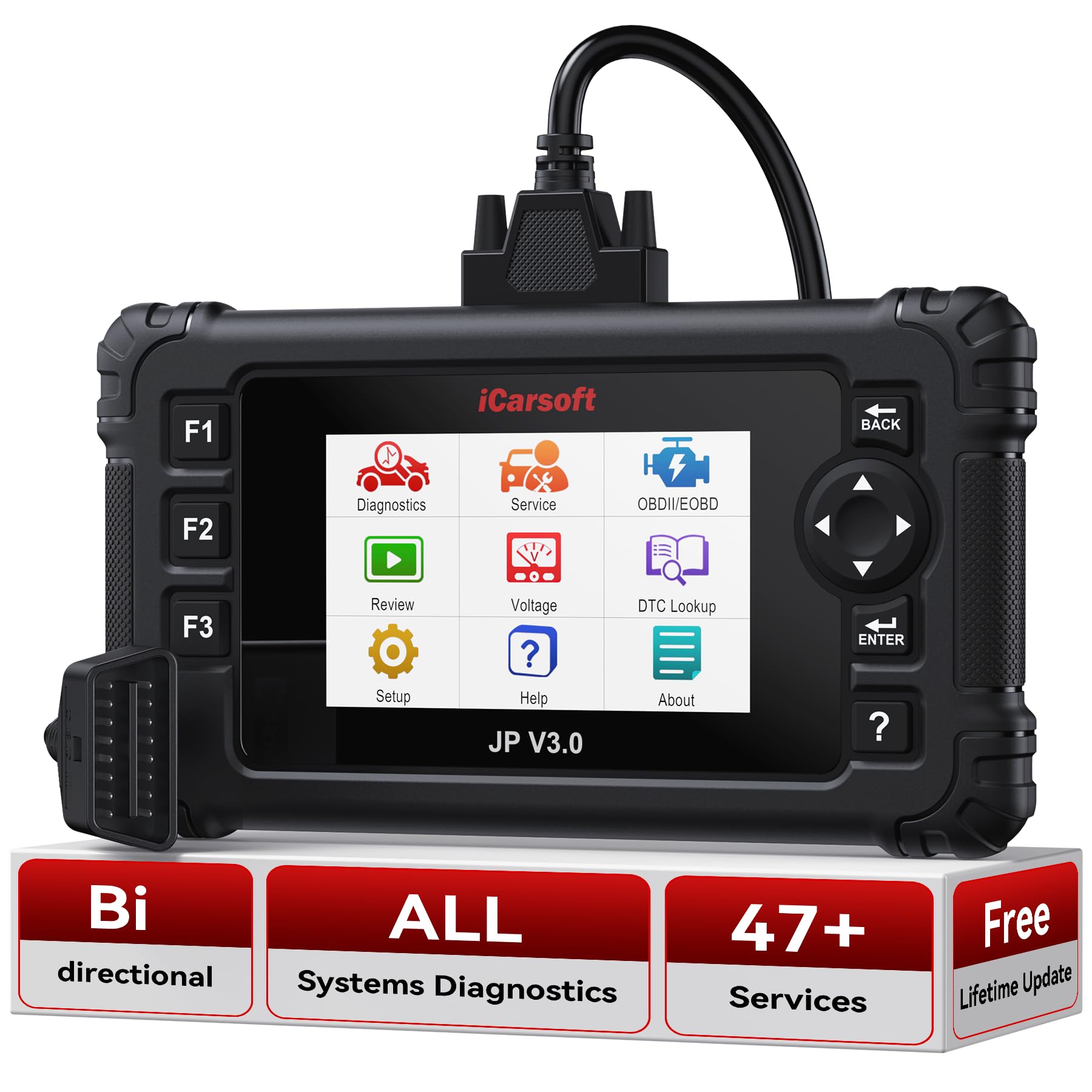 iCarsoft JP V3.0 Compatible With Smart Diagnostic Scanner Tool Reset SRS ABS Brake Motor EBP SAS DPF