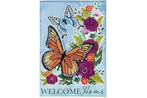 Evergreen Flag Spring Garden Flags 12x18 double sided | Small Garden Flags For Outside | All Seasons Welcome Flag Front Door Décor for Home, Yard, Garden (Butterflies)