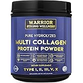 Warrior Strong Wellness Pure Hydrolyzed Multi Collagen Protein Powder, Collagen Powder, Boost Energy, for Aging Skin Elasticity, Hair & Nails Growth Support, Joint Health (Unflavored)
