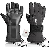 devembr Snowboarding Gloves with Wrist Guards, Ski Gloves Touchscreen