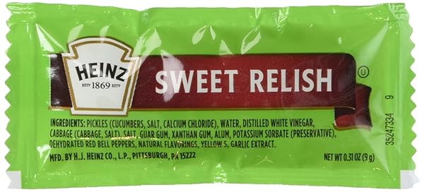 HEINZ RELISH SINGLE SERVE PACKET (0.3 OZ PACKETS, PACK OF 200)