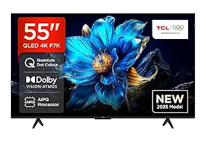 TCL 75P7K 75” QLED 4K HDR TV, Google TV, Smart TV (Dolby Vision & Atmos, Game Master, Motion clarity)