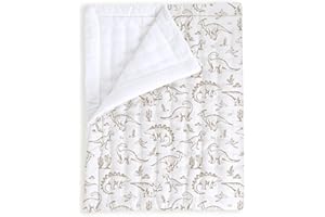 MakeMake Organics Organic Twin Comforter GOTS Certified Organic Kids Blanket Cotton Infill Tufted - Reversible Ultra Soft Breathable Boys Girls (68"x88", Dino Dreams)