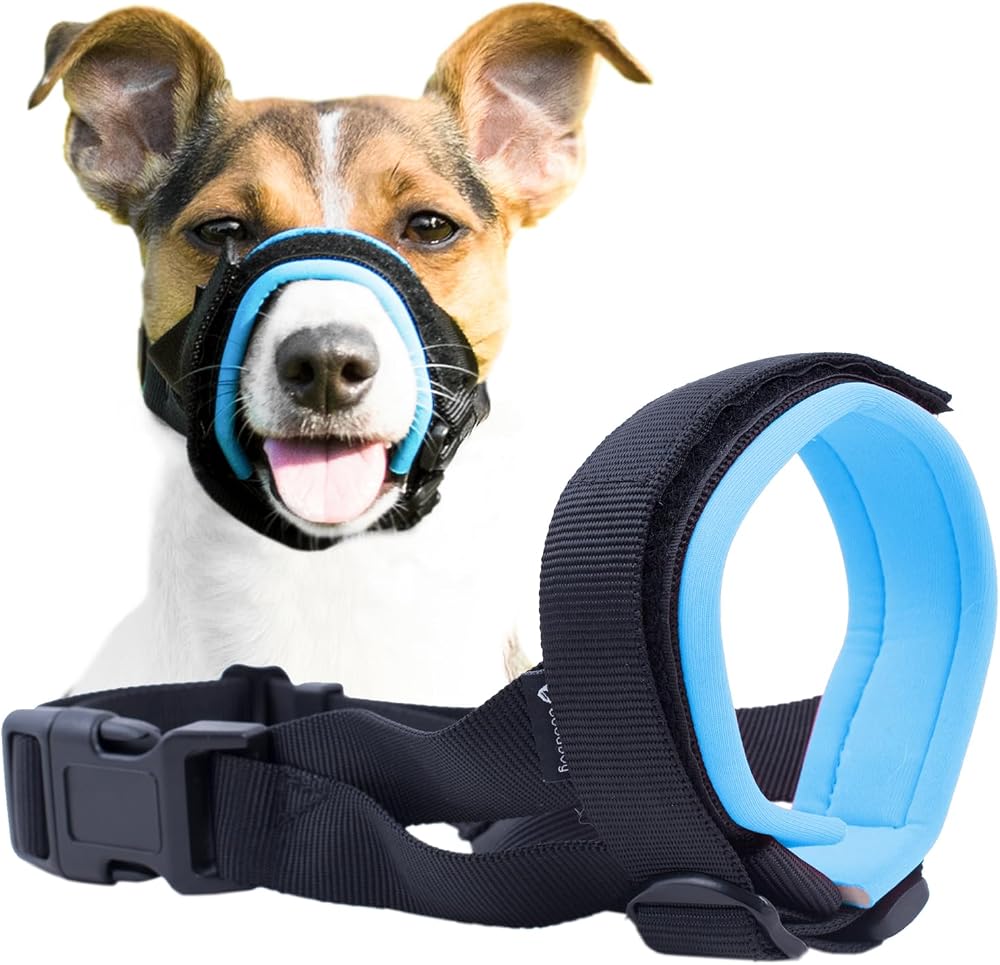 GoodBoy Gentle Muzzle Guard for Dogs Soft Neoprene Read Size Guide Blue S+