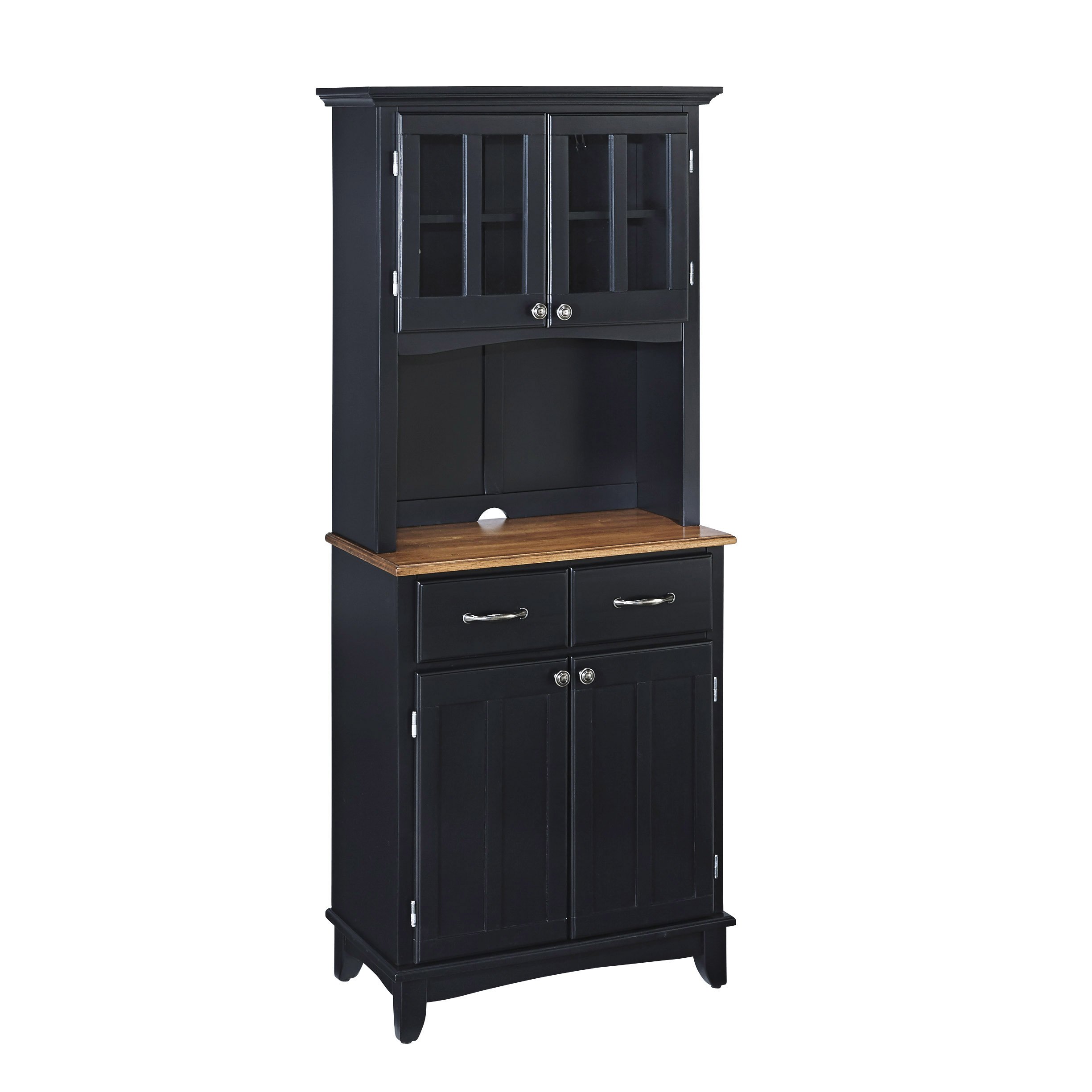 Home Styles 5001-0046-42 Buffet of Buffet 5001 Series with Cottage Oak Wood Top Hutch, Black, 29-1/4-Inch