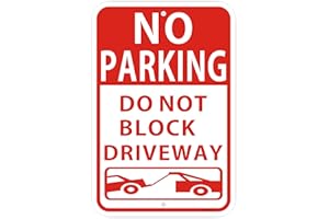 LXYSIGN Large No Parking Sign, Do Not Block Driveway Sign, 18 x 12 Inches, Reflective Aluminum (1 Pack)