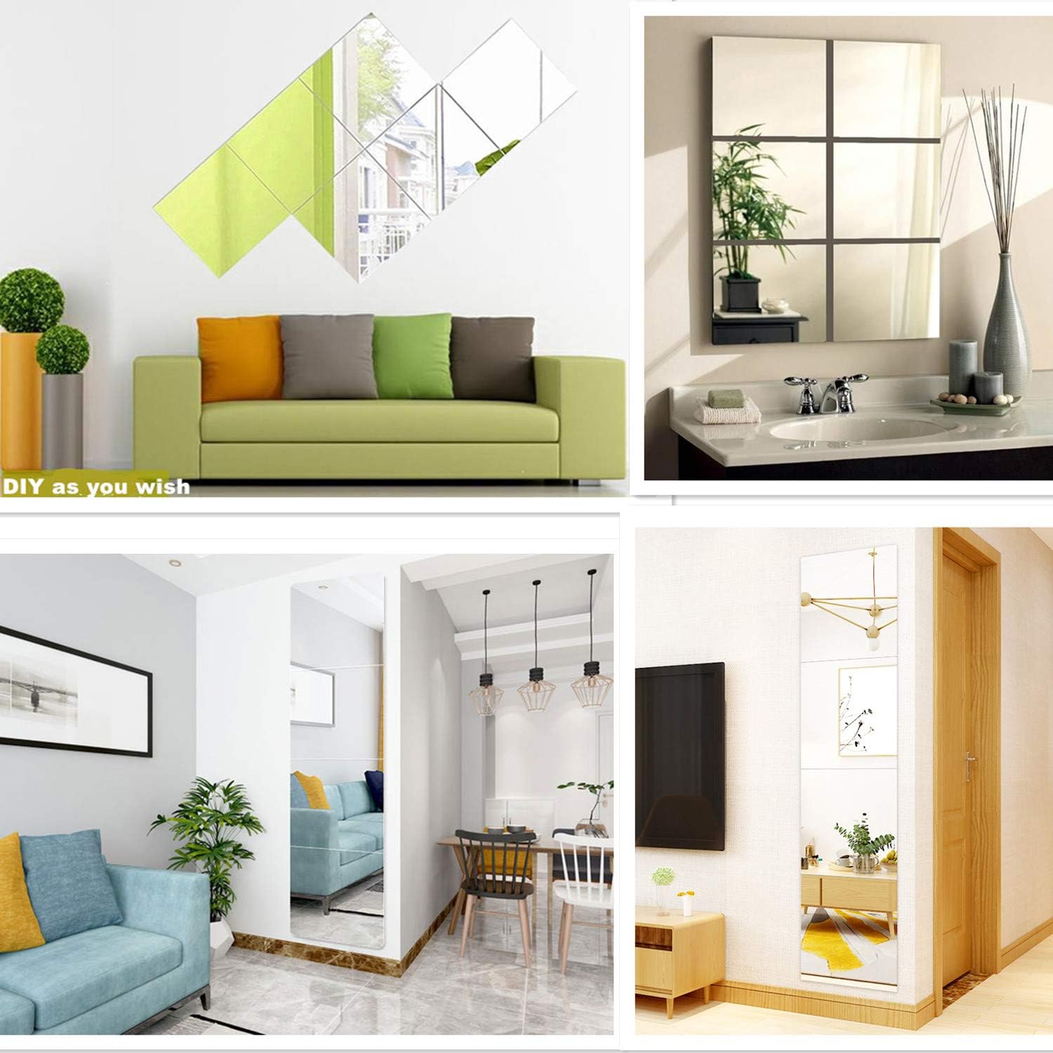GXOEEGOF 12" x 12" Self Adhesive Acrylic Mirror Sheet, Non Glass Safety Mirror Great for Classroom Camping Baby Kids Playroom Pet Horses or Chicken Coop: Furniture & Decor