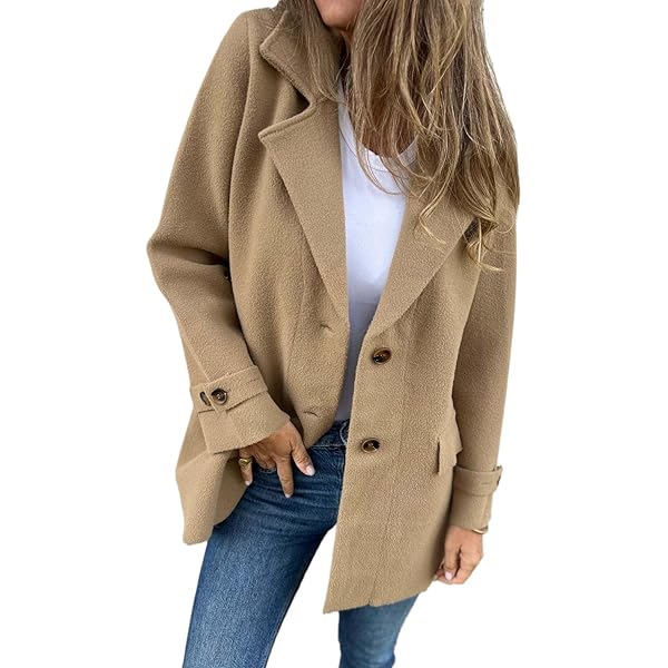 Amazon.com: HGps8w Women's Cropped Trench Coat, Dressy Notched