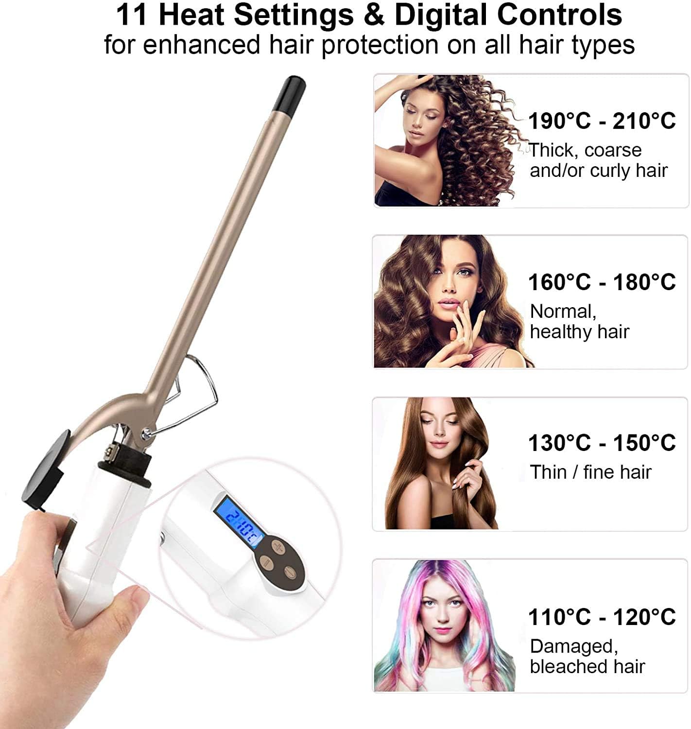 Curling Wand 9MM, AIMERVO Afro Tight Curls 3/8 Inch Thin Curling Iron - Image 4