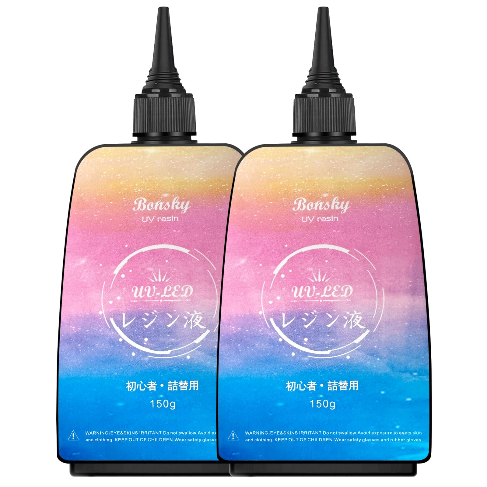 Bonsky レジン液 UVレジン液 300g 初心者詰替用 大容量 UV/LED対応 レジン液 高い透明 大容量 ハードタイプ成形 UVレジン液DIY手作り装飾急速に硬化 低アレルギー性 の商品画像