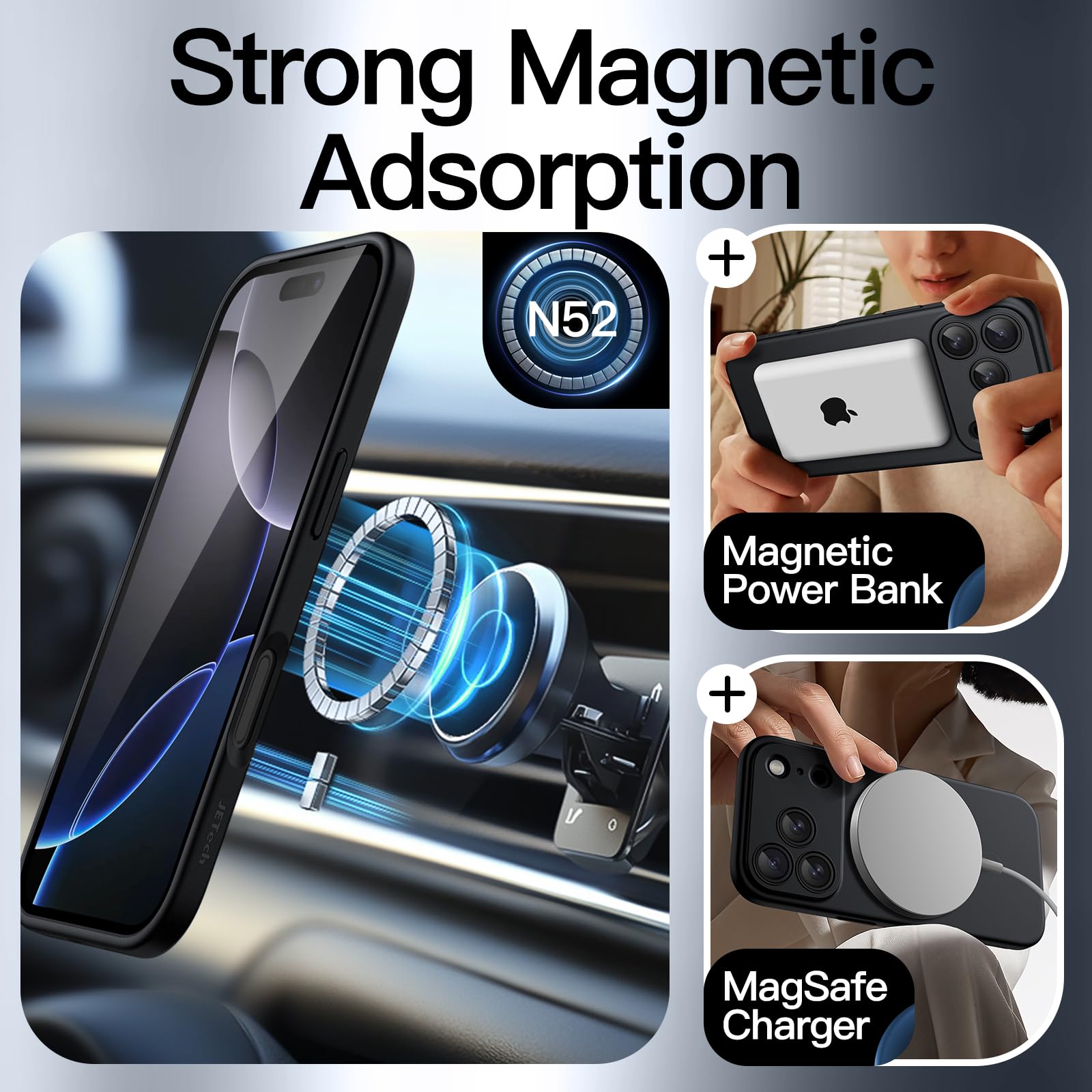 JETech Magnetic Slim Case for iPhone 17 Pro Max 6.9-Inch Compatible with MagSafe