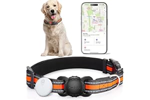 PAWGAZE Dog Tracker Collar, No Monthly Fee Cat Tracker Collar (Only iOS), Compatible with Apple FindMy App, Reflective FinderTag Smart Collars, Anti-Lost, Key Finder for Vehicles/Pets/Kids/Items