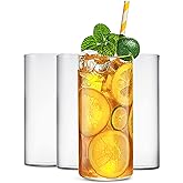 LUXU Drinking Glasses 15.5 oz, Thin Highball Glasses Set of 4,Elegant Bar Glassware For Water, Juice, Beer, Drinks, and Cocktails and Mixed Drinks,Lead-Free Pint Glasses,Glass Drink Tumblers