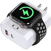 TT&C Apple Watch Charger, Wireless Magnetic Charger, Dual Port Wall Charger USB C + A Charging Block Adapter Plug, for iWatch Ultra/SE/11/10/9/8/7/6/5/4/3/, iPhone 17/16/15/14/13/12/11, Android Phones