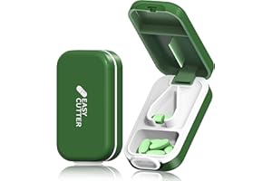 VILOSA Pill Cutter for Small or Large Pills&Tablet Vitamins Design in The USA.with Detachable Silicone pad and Safety Buckle Design Easy to Open.(Olive)