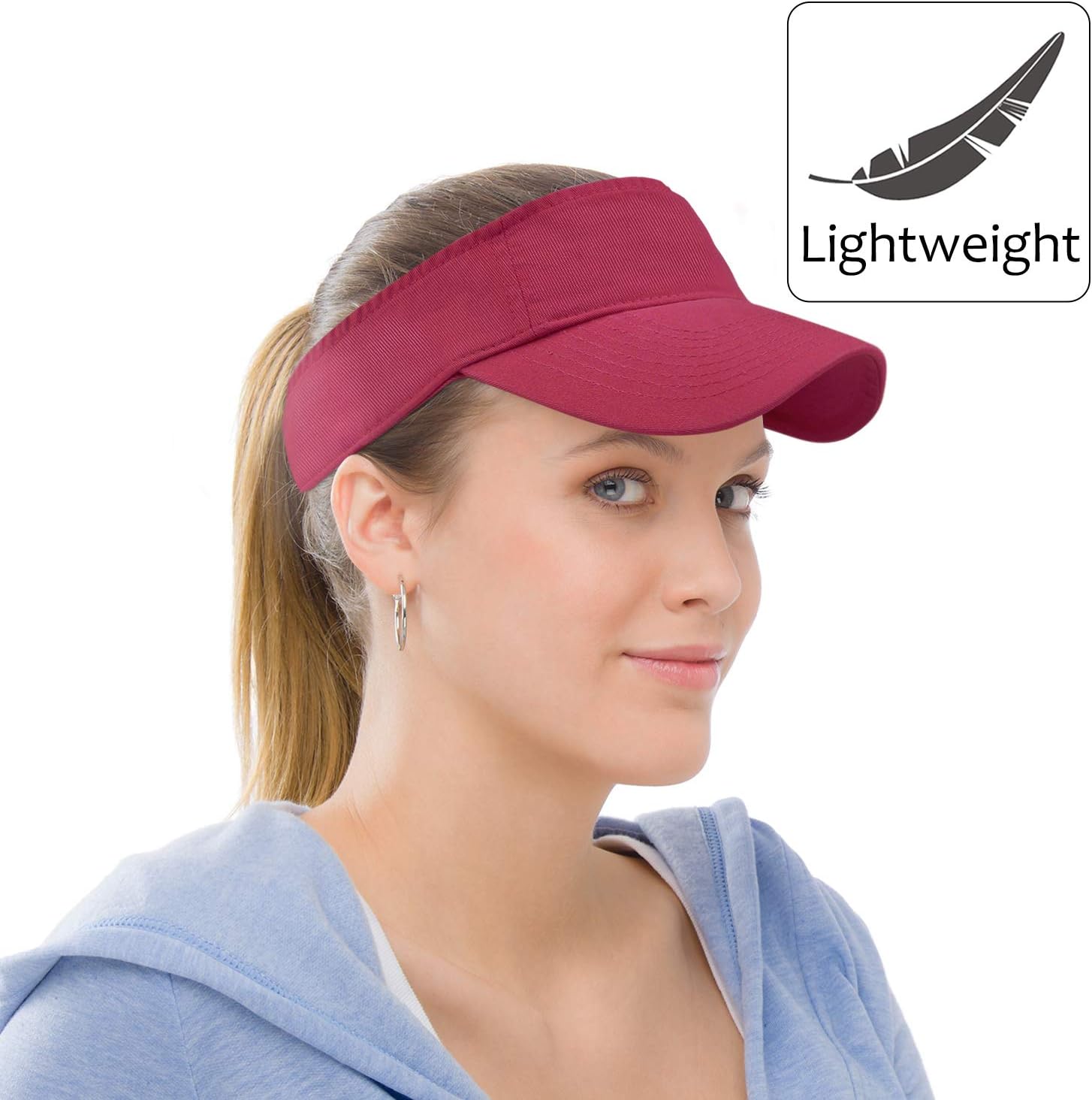 Sun Visor Sports Twill Plain Hat with Adjustable Strap for Men Women Outdoor Golf Tennis Running Jogging Hiking