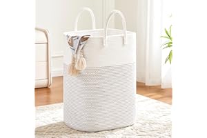 ARTFEEL Laundry Basket,Woven Cotton Rope Laundry Hamper Sorters,60L Versatile Storage for Dirty Clothes,Baby Toys,and Blankets in Bathroom, Nursery,and Living Room