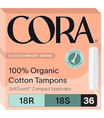 Amazon.com: Cora Organic Tampons (72 Regular Tampons) : Health