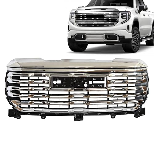 JX RACING Front Upper Grille Compitable with 2022-2025 GMC Sierra 1500 ...