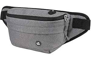 WATERFLY Running Belt Fanny Pack: Runner Marathon Jogging Waist Pack Sport Workout Exercise Fitness Phone Holder Belt for Men Women Jogger Slim Waistband Black