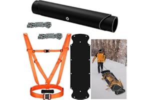 WinnerWhy Thickened Heavy Duty Deer Drag Sleds with 2 Rope, Dual Deer Drag Harness Strap, Hunting Equipment Accessories for Hauling Elk Turkeys Game Animals(Orange, Black)