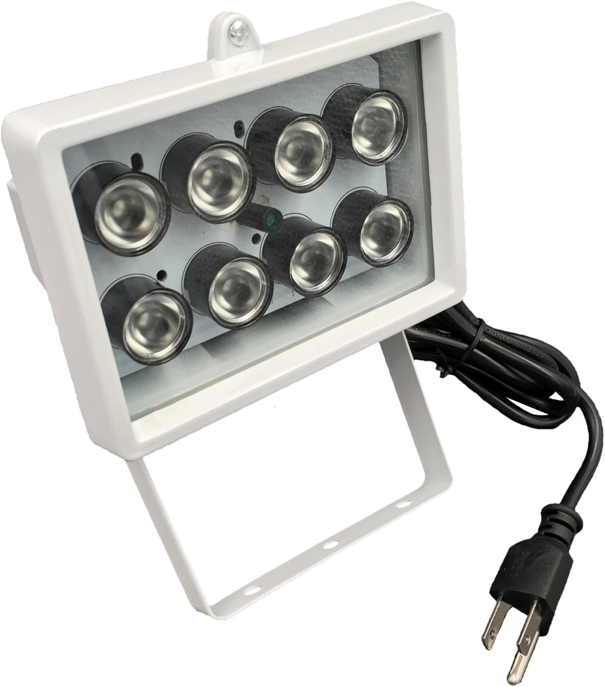 DMetric IR Illuminator, AC 110V - 220V 850nm Infrared 8 LED Night Vision Waterproof Lamp for Indoor Outdoor Security CCTV Camera, Long Range 80m (263 feet) and Wide Angle 60 Degree
