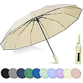 BAODINI Windproof Compact Rain Umbrella for Travel 42/46 Inch Premium Fabric Auto Open Perfect for Purse and Backpack Portable Umbrella for Women and Men