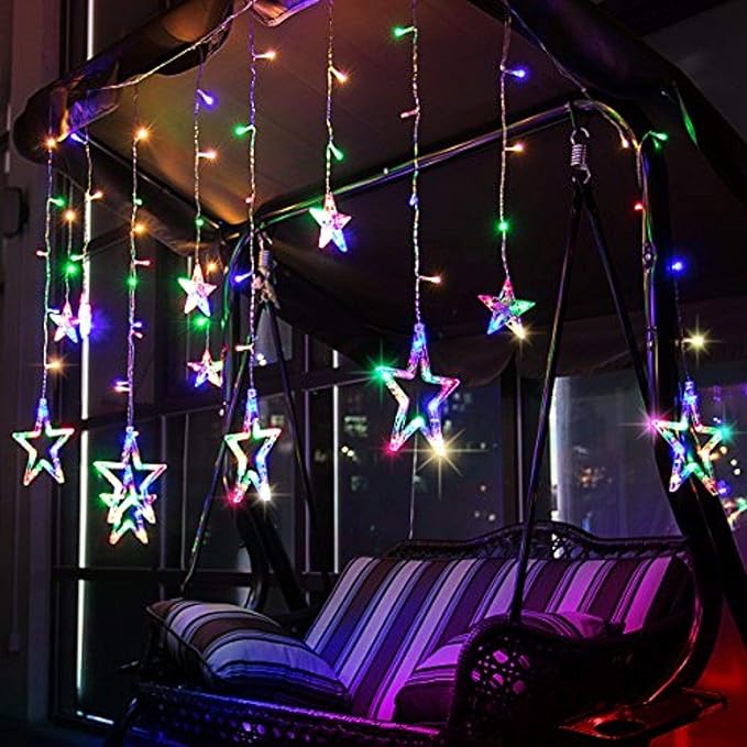 Buy A2Z, 138 LED Plastic Star Curtain Decorative Lights, Diwali Lights