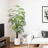 ilitphke 60 Inches Artificial Monstera Deliciosa Plant 5ft Fake Swiss Cheese Potted Faux Tropical Floor Plants, Potted Faux Tree for Home Office Living Room Decor