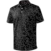 ZITY Golf Shirts for Men Short Sleeve Print Polo Shirt Moisture Wicking Regular Fit Casual Beach Polo