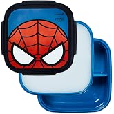 Yoobi x Marvel Spider-Man Bento Box &amp; Ice Pack, 3-Compartment, Leakproof | 3-Compartment Design, Leakproof, BPA &amp; PVC Free, Dishwasher &amp; Microwave Safe, Licensed Character Design