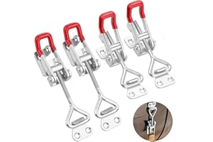 E-TING 4 Pack Heavy Duty 4002 Toggle Latch Clamp, Adjustable Toggle Clamp Latch with Lock Hole,485 Lbs Holding Capacity Pull 