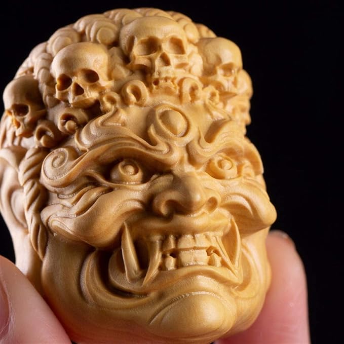 FKYGDQ Decoración Colgante De Buda De Madera Hecho A Mano Natal Cabeza