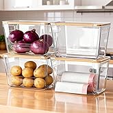 ALANSON 4 Pack Garbage Bag Dispenser, Under Sink for Kitchen, Cabinet, Laundry Room, Pantry Organizer and Storage, Perfect for Storing Potatoes, Onions, Fruits (Clear, 4 Pack)