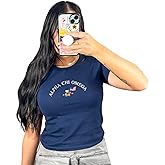 Go Greek Chic Sorority Teddy Bear with Flag Baby Tee Navy