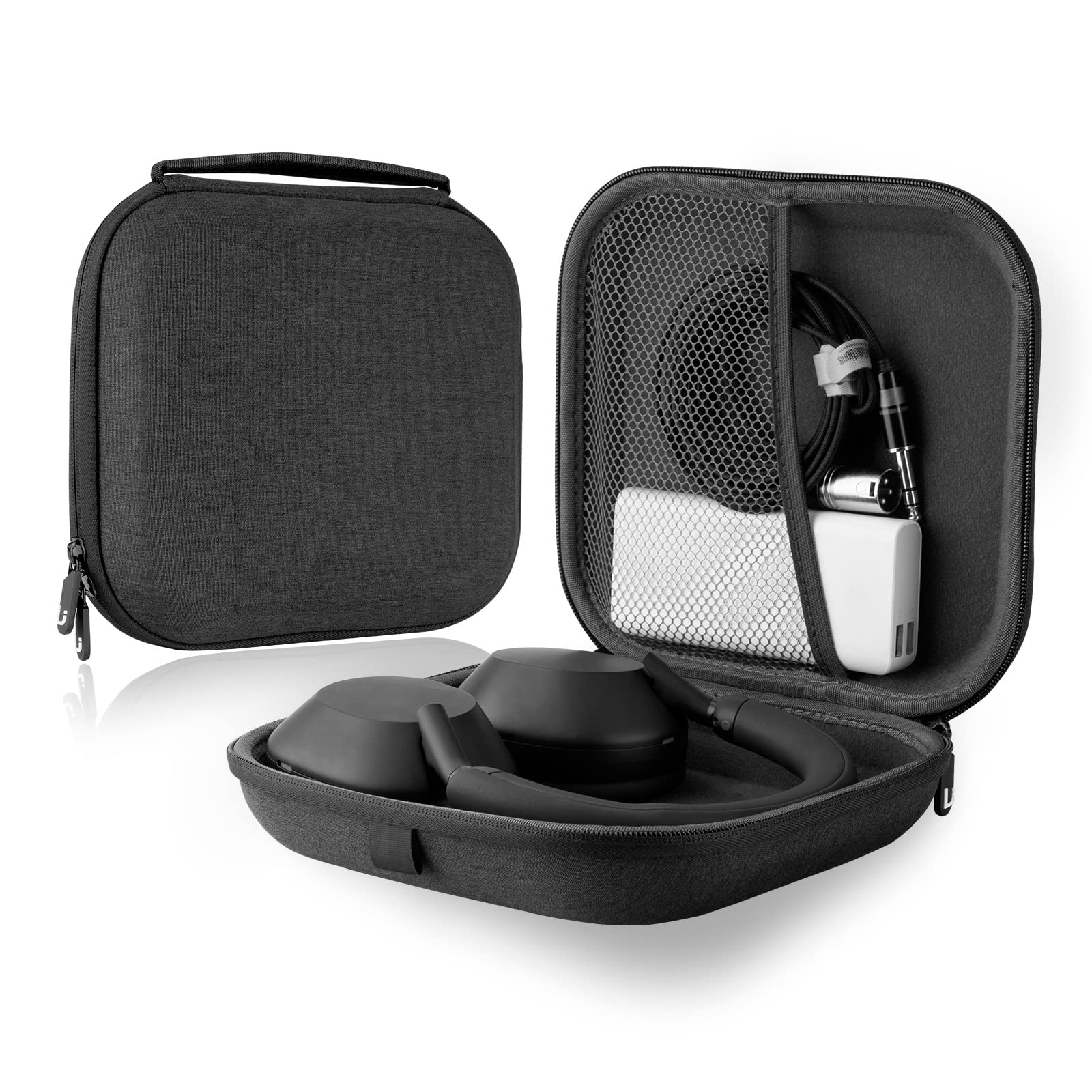 Linkidea Headphones Carrying Case Compatible with Sony WH-1000XM5/1000XM4/1000XM3, WH-ULT900N, WH-CH710N, Protective Hard Shell Travel Bag with Cable, Charger Storage (Dark Grey)
