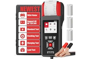 Car Battery Tester with Printer 6V 12V 24V, OBDResource BM800 Automotive Battery Tester Professional Bettery Analyzer Standard Test Cranking/Charging/Load Test for Car Trucks Motorcycles