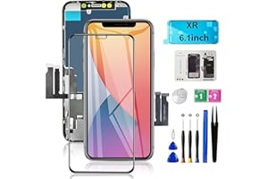 Mobkitfp for iPhone XR Screen Replacement, 6.1 inch LCD Display Screen with Face ID Frame Assembly for A1984, A2105, A2106, A2108 with Rapair Tools+Adhesive Strips+Screen Protector