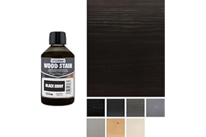 Littlefair's Wood Stain Water Based - 8.5oz/250ml - Indoor Furniture Stain Light & Dark Finishes - Special Non Toxic & Eco Friendly Formula - Wood Stain for Crafts - Color: Black Ebony