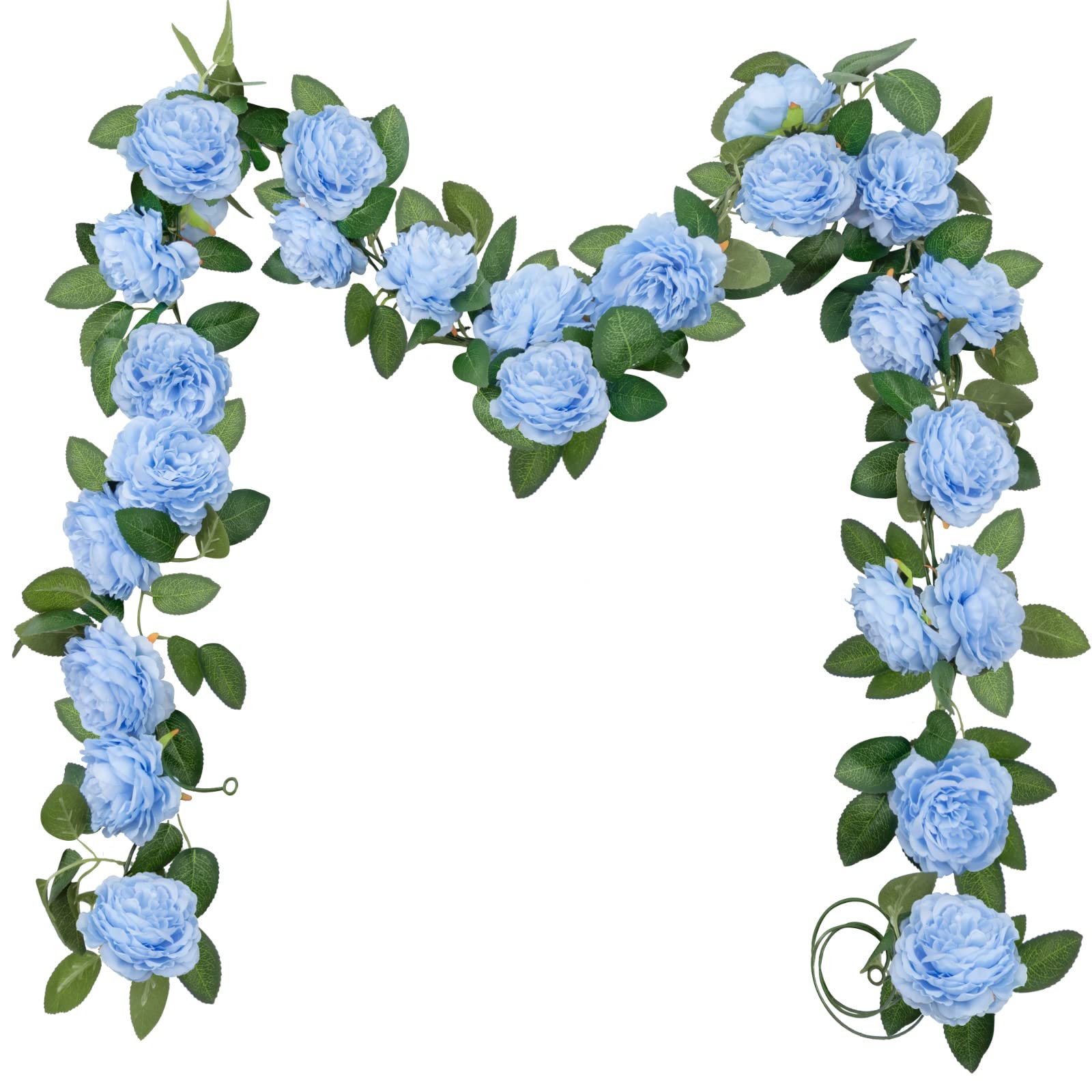 SHACOS 3pcs Artificial Flower Garland 3 Strand 6.0 m Long Fake Rose Garland Flower Vines for Wedding Party Home Garden, Blue