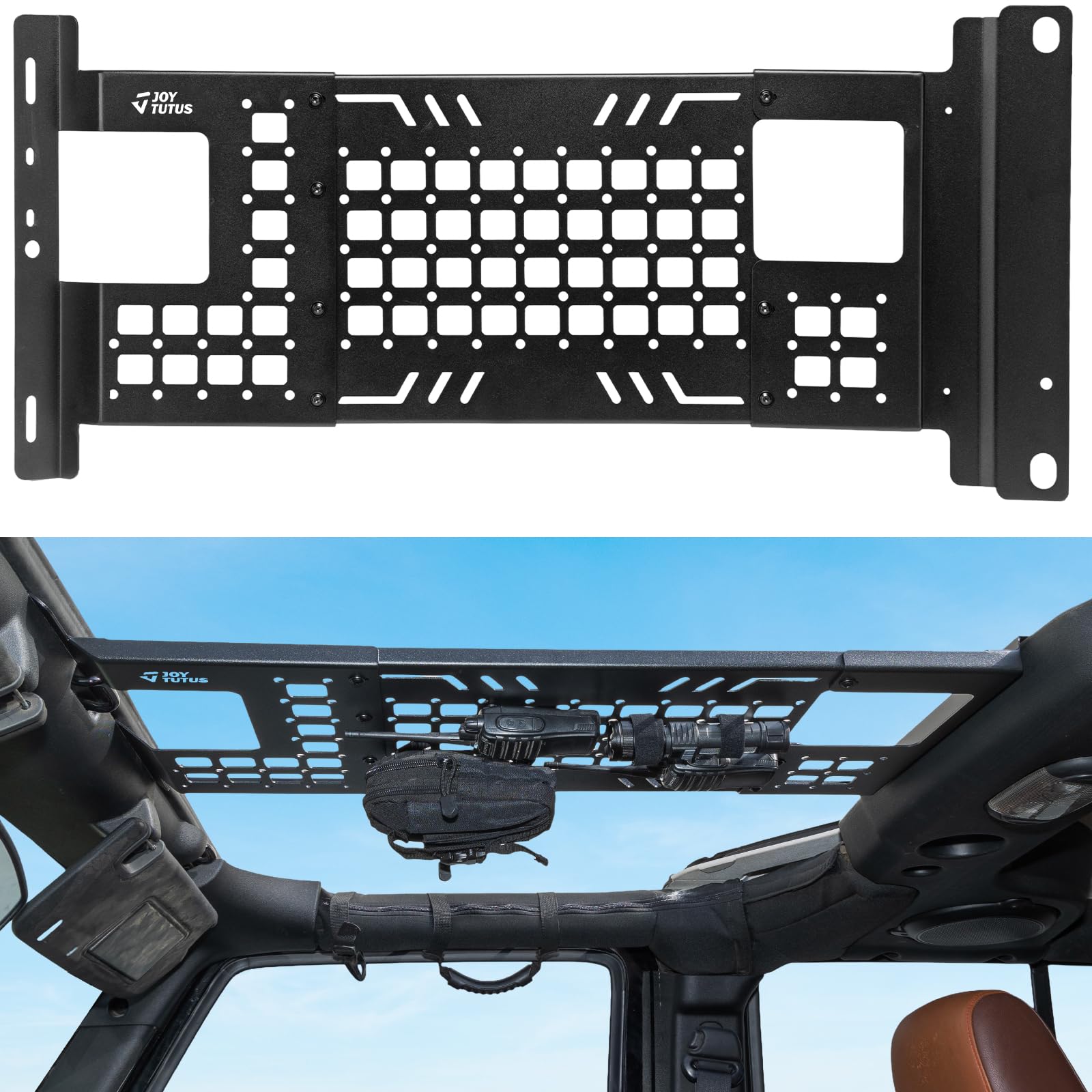 Photo 1 of JOYTUTUS Overhead Molle Panel Compatible with Wrangler JK 2007-2018 (Only for Hard Top), Wrangler Cargo Roof Rack Storage, No Drilling