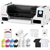 INKSONIC Dual XP600 DTF Printer, 13'' T-Shirt Transfer Machine with White Ink Circulation, Automatic Cleaning, High-Speed Direct to Film Printing for Custom Apparel, 13 x 19 Printer
