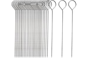 Honbay 30PCS Stainless Steel Barbecue Skewers Roast Goose Needles Turkey Lacers for Trussing Turkey and Barbecue (5.8 Inch)