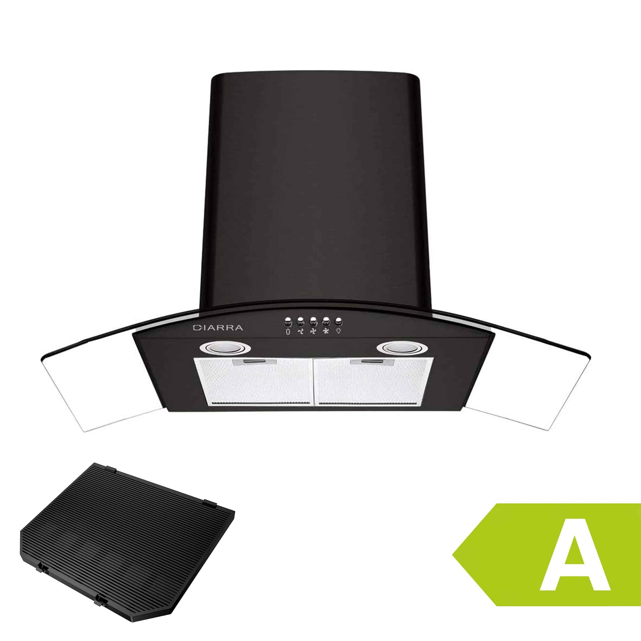 CIARRA-CBCB9506B-Campanas-Extractoras-Cristal-90cm-650mh-210W-3-Velocidad-de-Extraccion-Evacuacion-al-Exterior-y