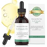 Vitamin C Face Serum with Vitamin E and Ferulic Acid | CE Ferulic 15% with Hyaluronic Acid (Compare to Skin Ceut.) | 2oz, Anti Aging and Wrinkle Serum for Face