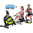 JKANGFIT Rowing Machine,Rowing Machines for Home Use with Arm Strength Training for Full Body Workout Machine,Foldable Magnetic Rower Machine with 14 Levels Resistance LCD Monitor Holder