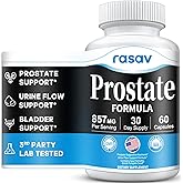 Rasav Prostate Health Supplement for Men with Saw Palmetto, Pygeum, Nettle & Pumpkin Seed, DHT Blocker - Helps Support Urinary Tract Health and Prostate Function, 60 Capsules